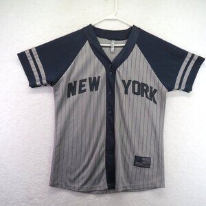 New York Baseball Jersey Shirt Mens Large MLB Pinstripe True Rock